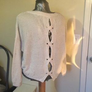Oversized, split-back sweater